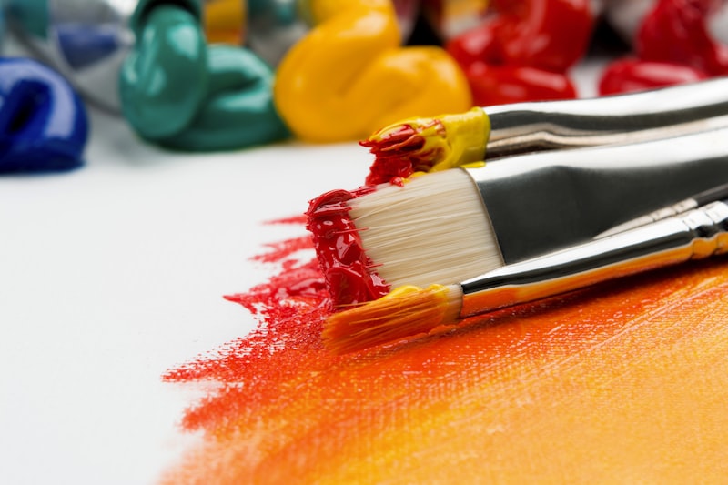 Art sticker designs and workspace